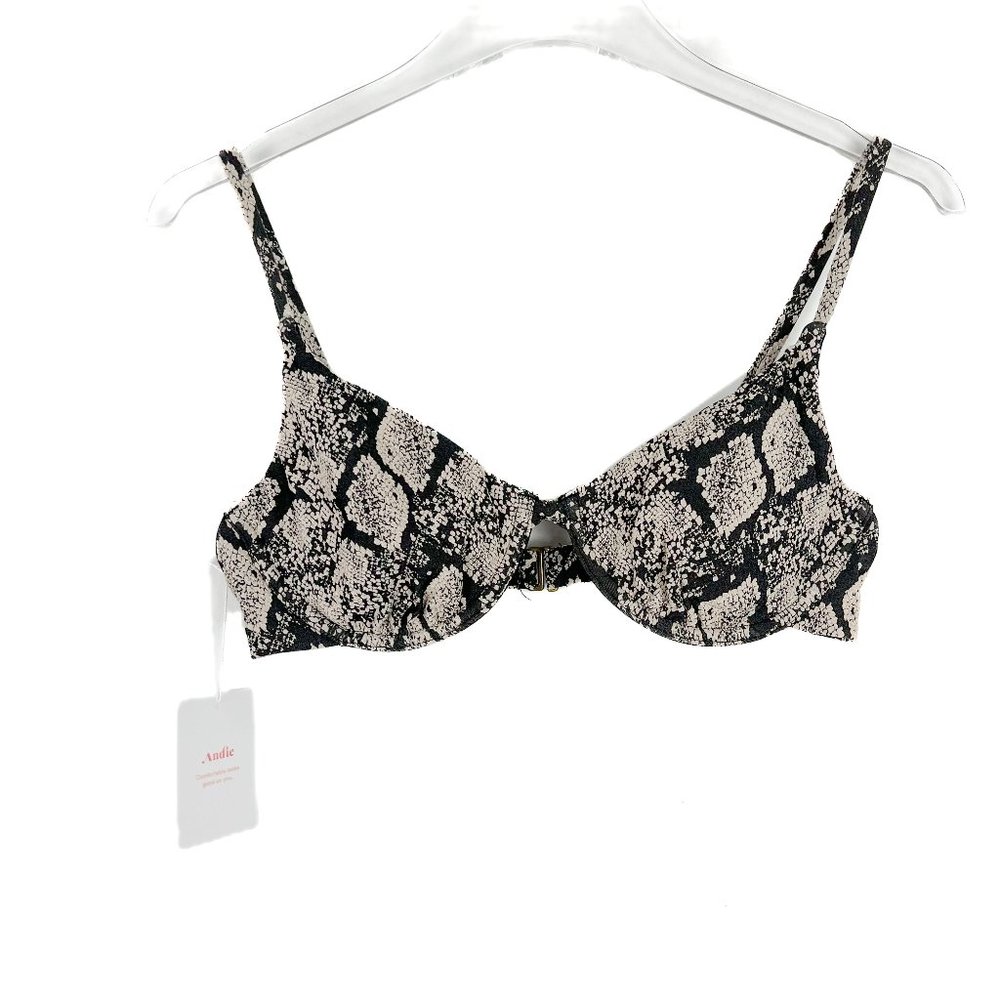 NWT Andie Swim The Sicily Top Bikini Top Snakeskin Print Size Small S NEW